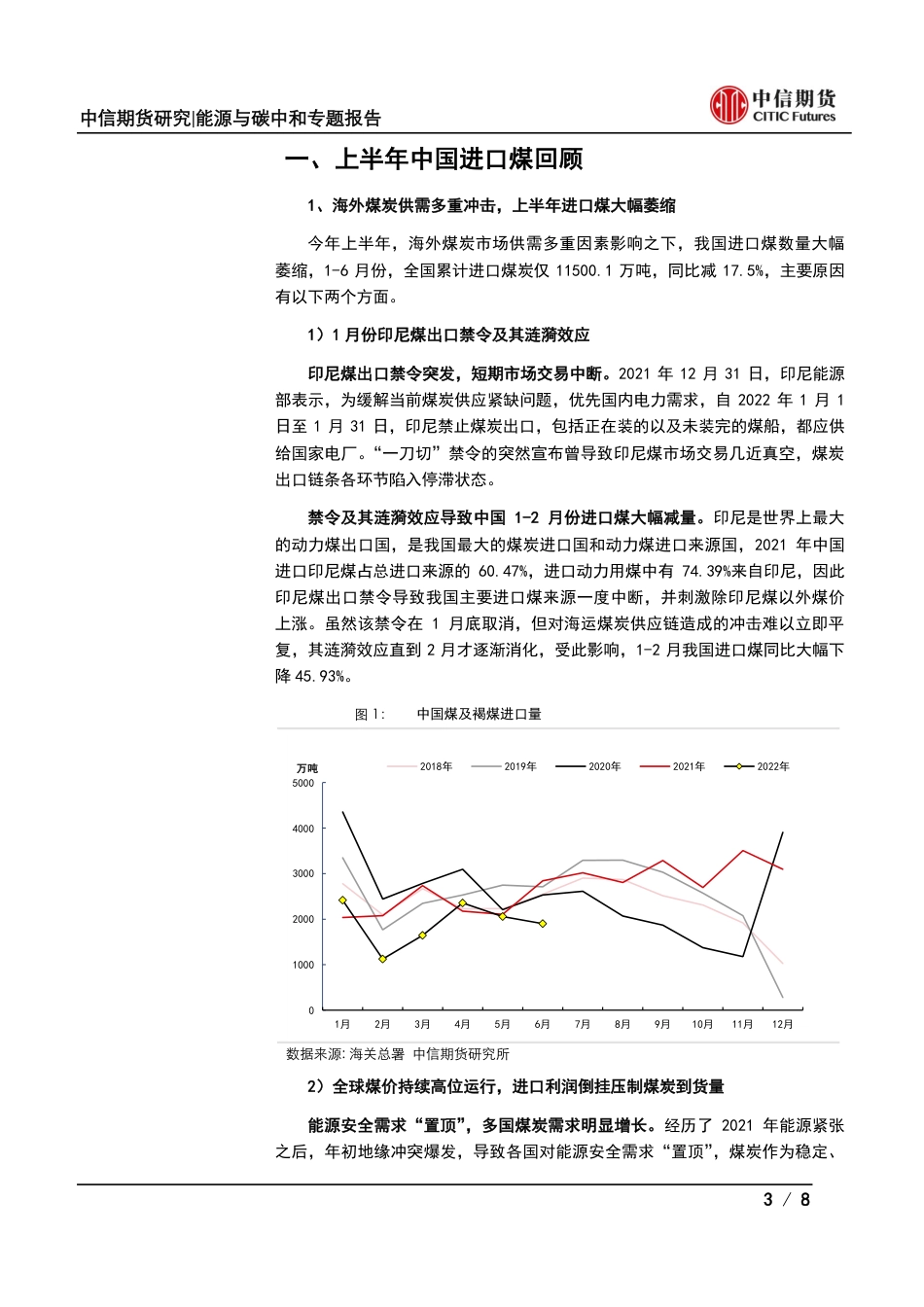 能源与碳中和专题报告：2022年上半年进口煤回顾及下半年展望-中信期货_第3页