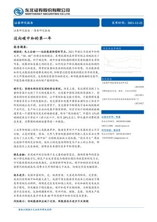 迈向碳中和的第一年-东北证券