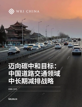 迈向碳中和目标：中国道路交通领域中长期减排战略-世界资源研究所