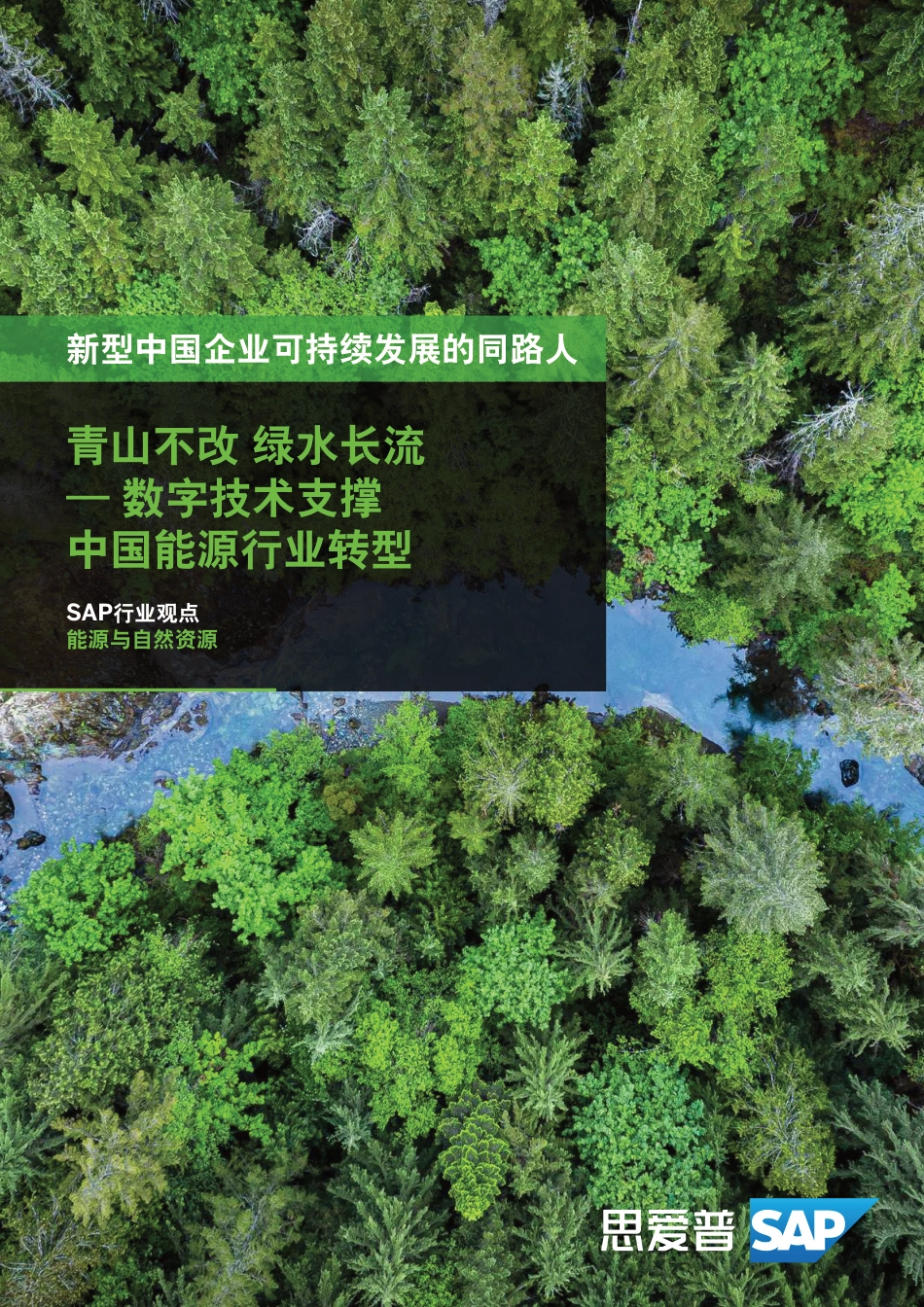 青山不改 绿水长流——数字技术支撑中国能源行业转型-思爱普_第1页