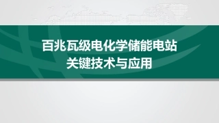（2022-11-14）百兆瓦级电化学储能电站 关键技术与应用
