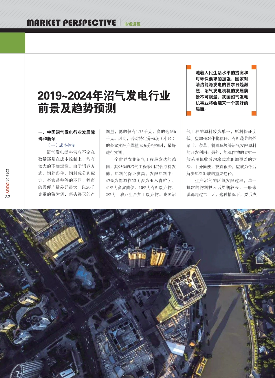 2019～2024年沼气发电行业前景及趋势预测 (1)_第1页