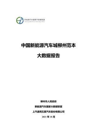 2021年中国新能源汽车城柳州范本大数据报告-新能源汽车国家大数据联盟