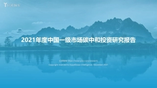 2021年度中国一级市场碳中和投资研究报告-亿欧智库