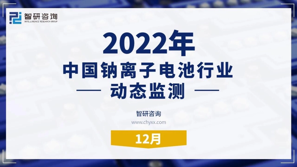 2022年12月中国钠离子电池行业动态监测---智研咨询_第1页