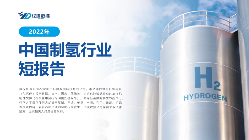 2022年中国制氢行业短报告---亿渡数据_第1页