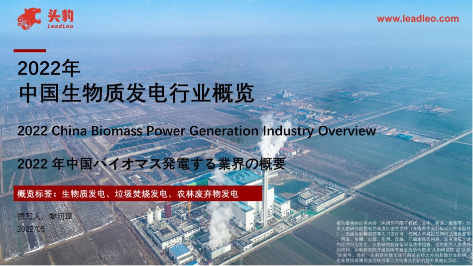 2022年中国生物质发电行业概览_第1页