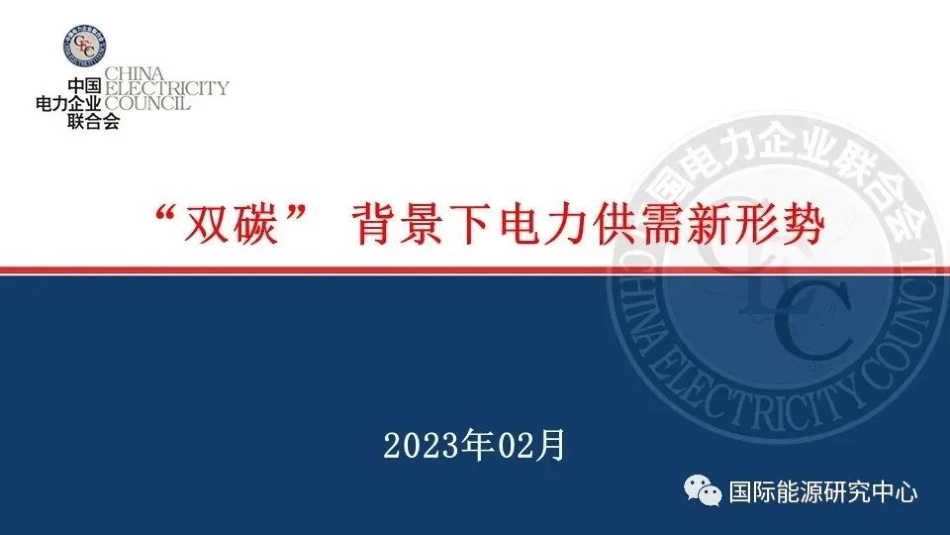“双碳”背景下电力供需新形势---中国电联_第1页