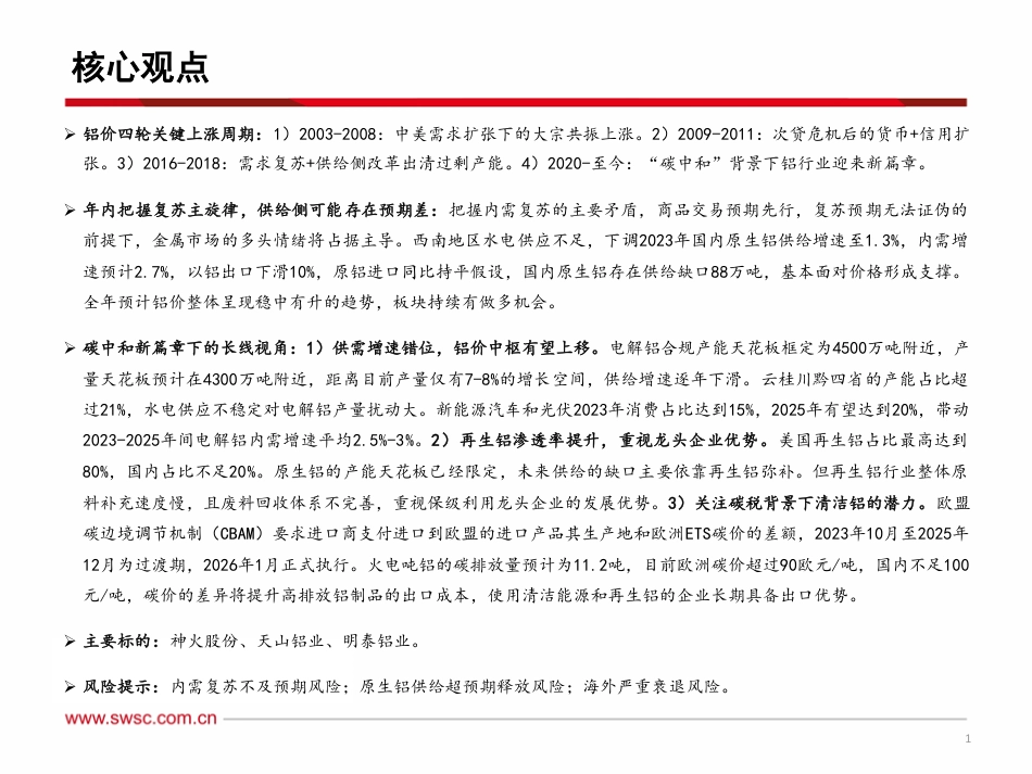 【研报】有色铝行业：把握内需复苏主线，碳中和开启新篇章---西南证券_第2页