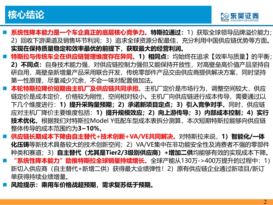 【研报】特斯拉降价对供应链影响深度分析---东吴证券_第2页