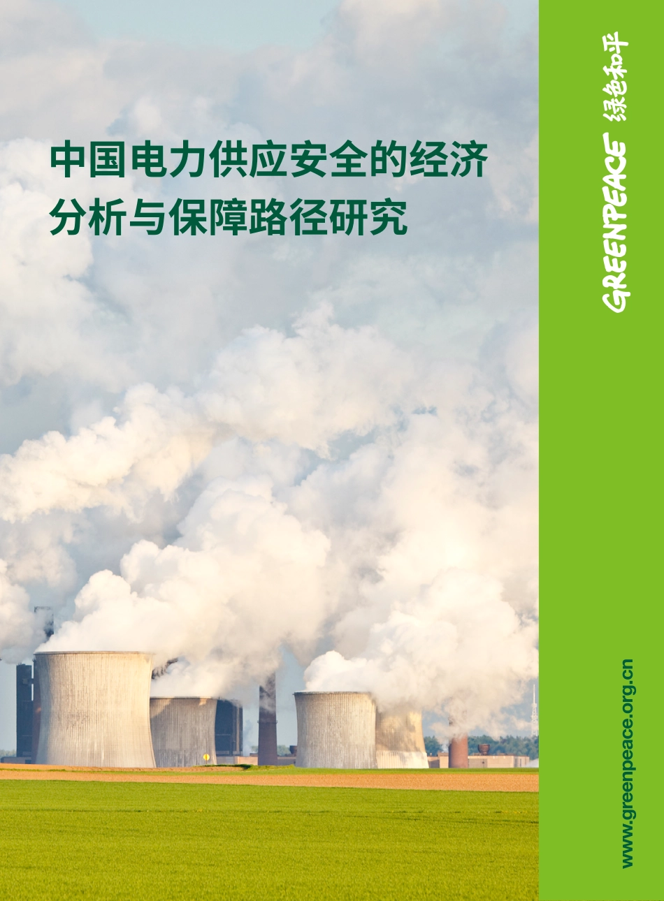 中国电力供应安全的经济分析与保障路径研究-绿色和平_第1页