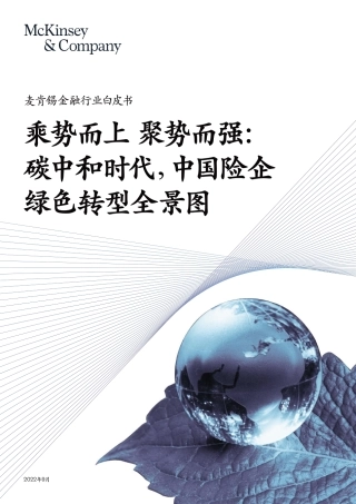 乘势而上，聚势而强：碳中和时代，中国险企绿色转型全景图