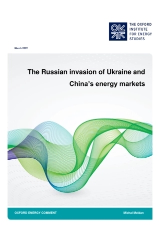 俄乌冲突与中国能源市场（英）-牛津能源研究所
