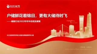 储能行业2022年年中总结及展望：户储鲜花着锦日，更有大储待时飞-长江证券