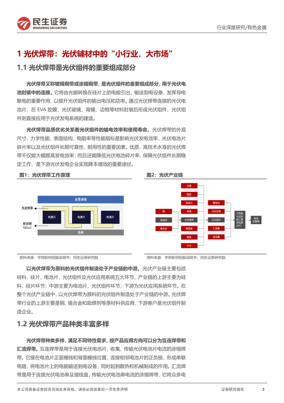 光伏焊带行业深度报告：需求进入高速增长期，产品技术迭代进行时-民生证券_第3页