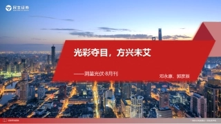 光伏行业洞鉴光伏·8月刊：光彩夺目，方兴未艾-民生证券