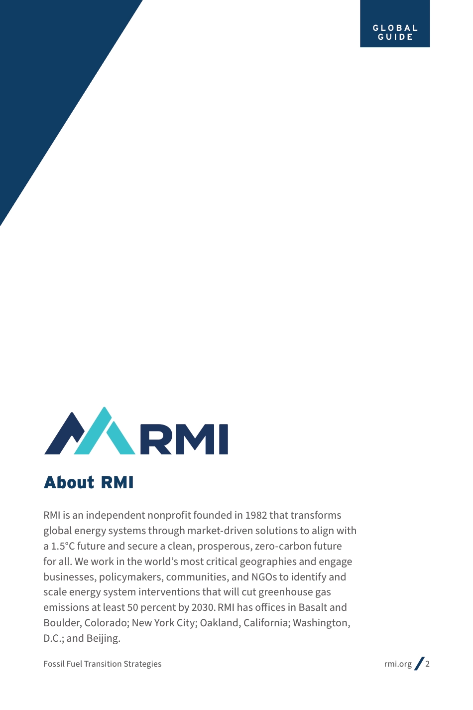 全球能源转型指南：电力部门——化石燃料转型战略（英）-RMI_第2页