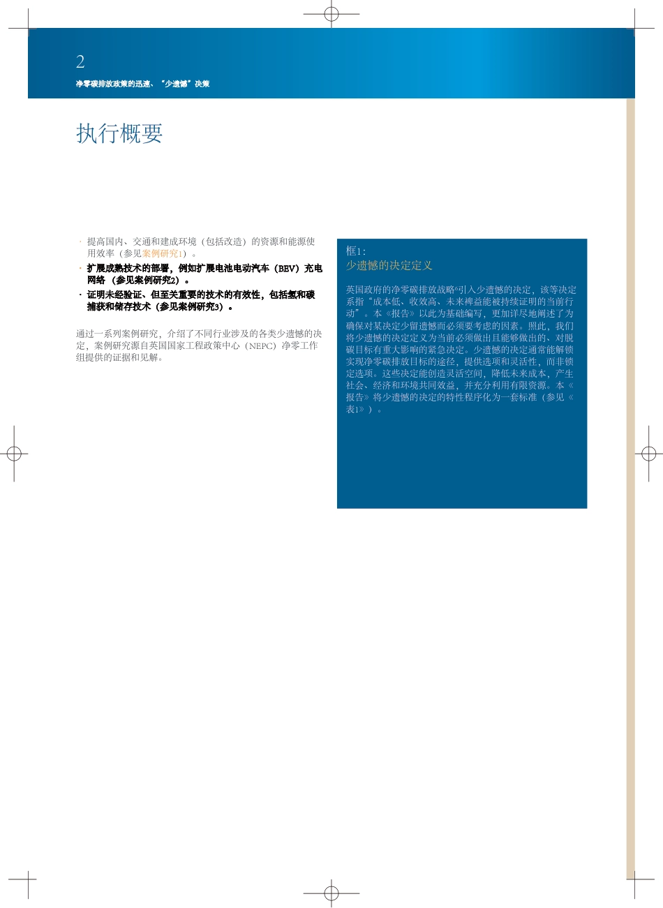 净零碳排放政策的迅速、 “少遗憾”决策-英国皇家工程院_第2页