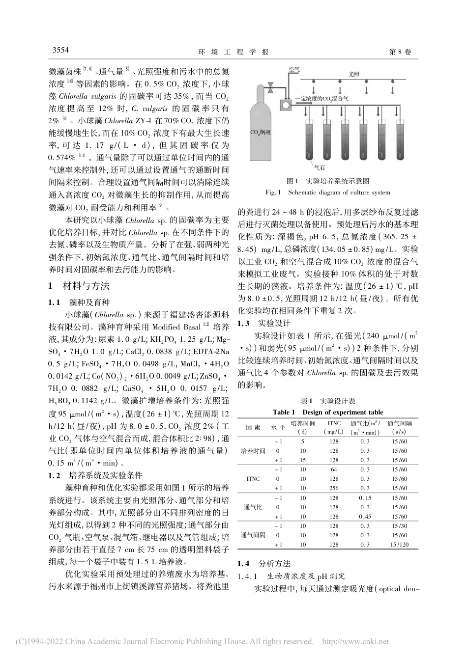 利用微藻同步实现CO_2生物固定与养殖废水脱氮除磷_赵云_第2页