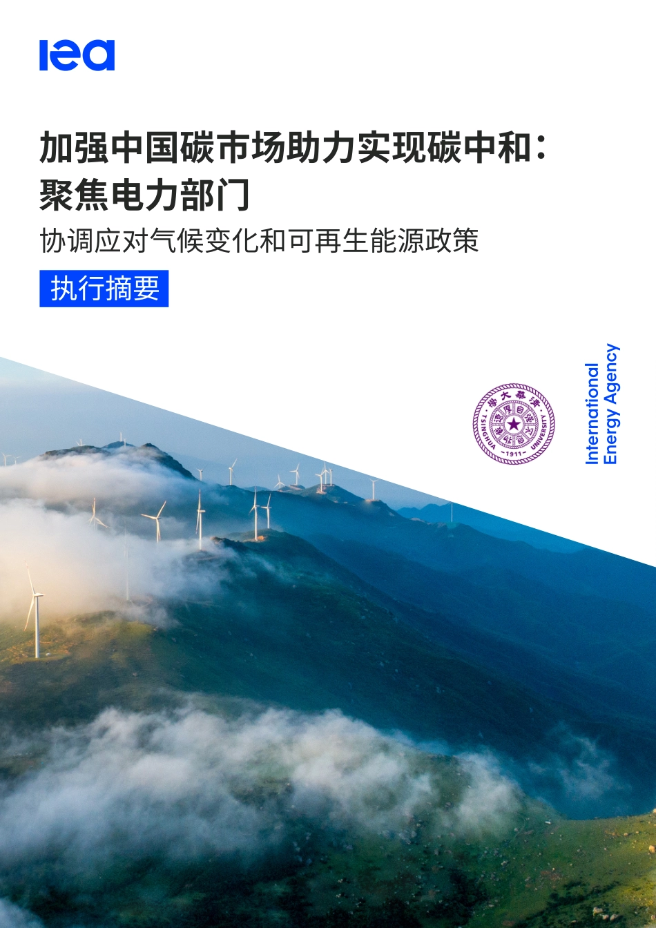 加强中国碳市场助力实现碳中和：聚焦电力部门（中文摘要）-IEA_第1页