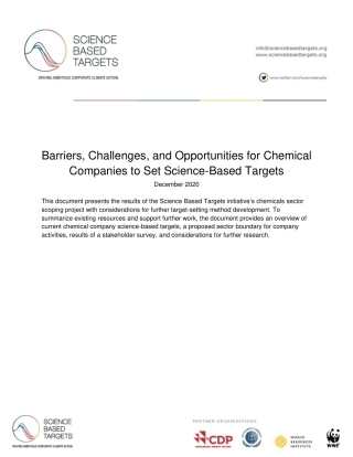 化学公司设定科学目标的障碍、挑战和机遇（英）