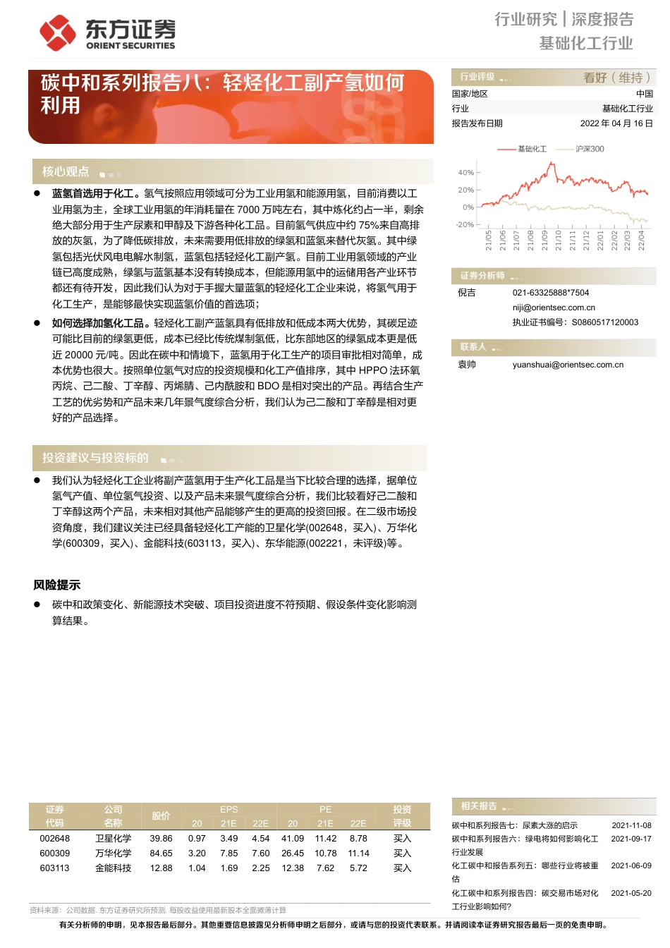 化工碳中和系列报告八：轻烃化工副产氢如何利用_第1页