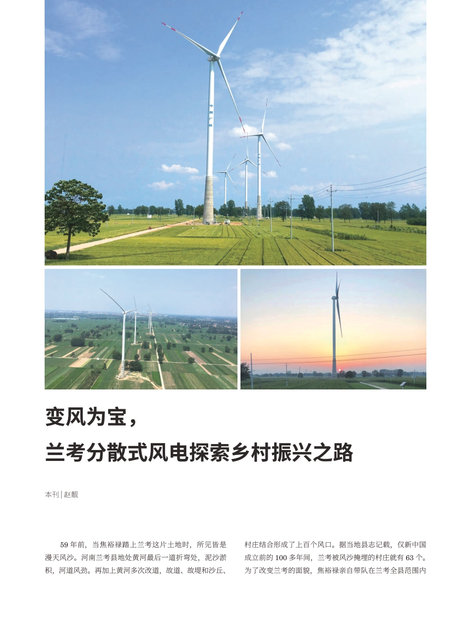 变风为宝，兰考分散式风电探索乡村振兴之路_赵靓_第1页