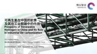 可再生氢在中国的前景及其在工业脱碳中的作用---博众智合