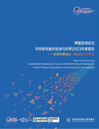可持续发展的亚洲与世界2023年度报告——亚洲发展融资：政府社会共行动