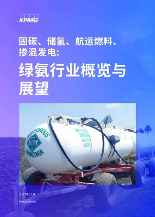 固碳、储氢、航运燃料、掺混发电：绿氨行业概览与展望-毕马威