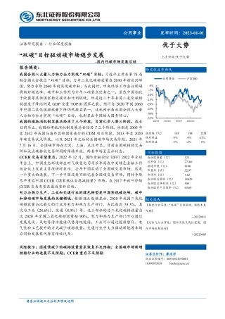 国内外碳市场发展总结：“双碳”目标驱动碳市场稳步发展-东北证券