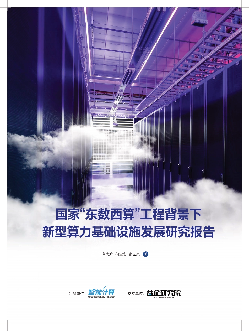 国家“东数西算”工程背景下新型算力基础设施发展研究报告-智能计算_第1页
