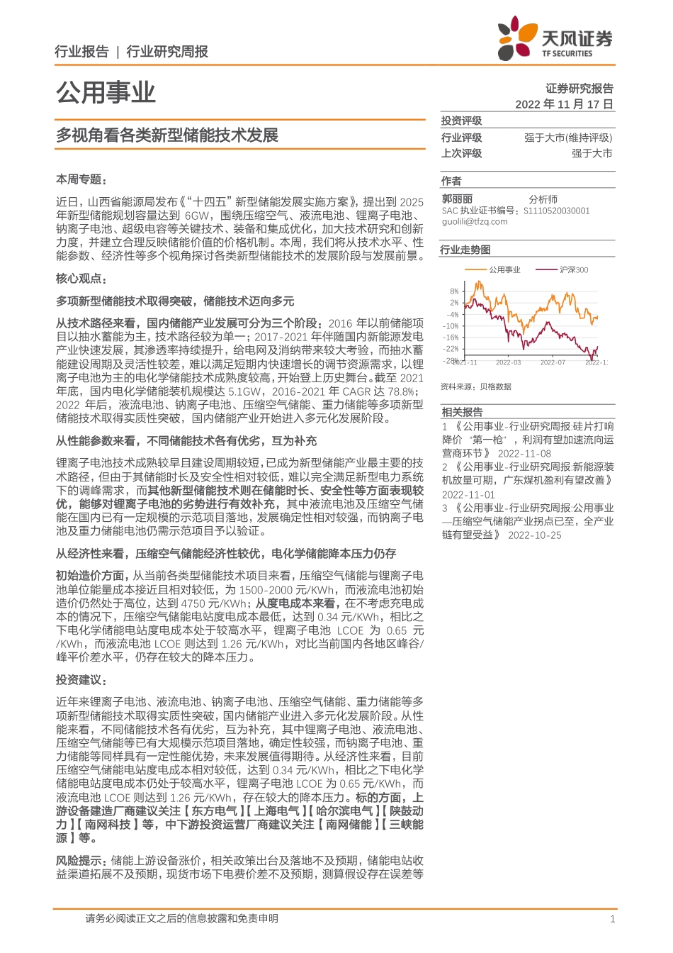 多视角看各类新型储能技术发展-天风证券_第1页