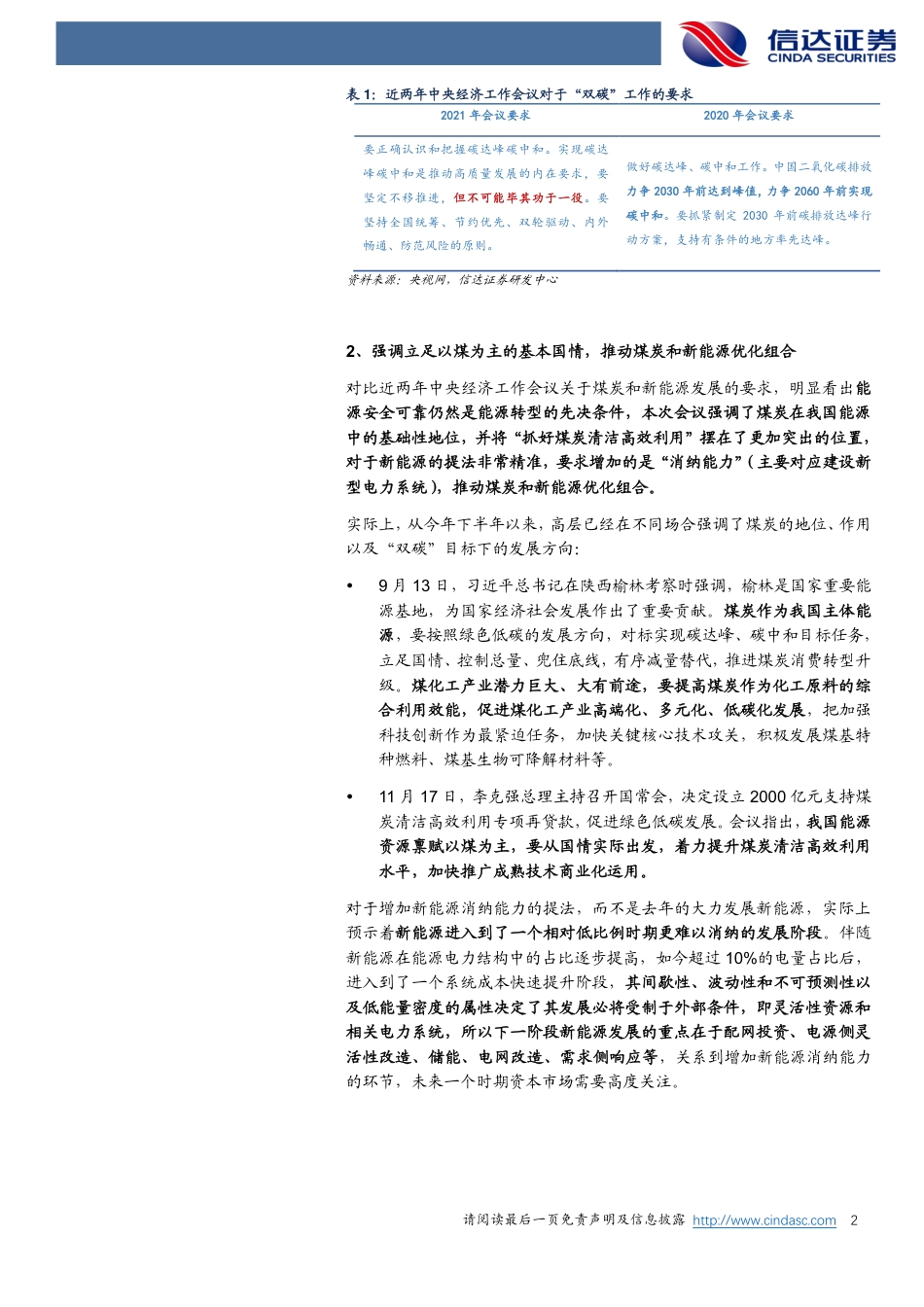 如何理解中央经济工作会议关于“双碳”、能源的最新精神？-信达证券_第2页