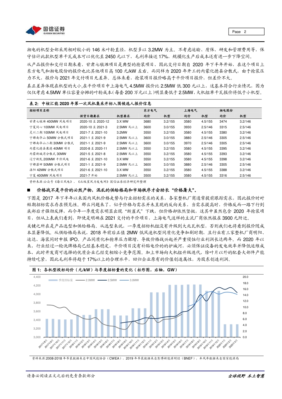 平价风电专题研究之二：平价时代风机价格几何，到底赚不赚钱？-国信证券_第2页