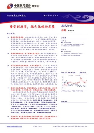 建筑行业深度报告：量变到质变，绿色低碳助发展