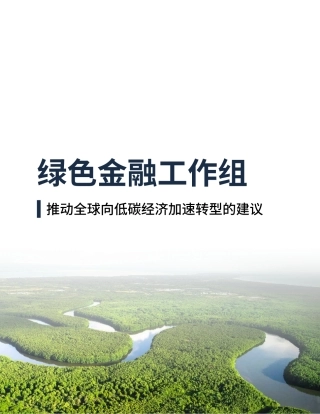 推动全球向低碳经济加速转型的建议--绿色金融工作组