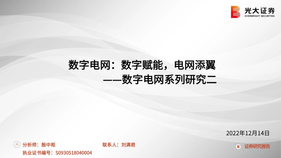 数字电网：数字赋能，电网添翼-光大证券_第1页
