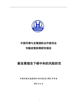 新发展理念下碳中和的风险防范-国合会