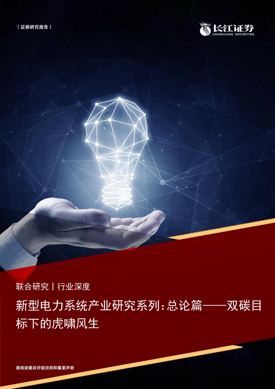 新型电力系统产业研究系列：总论篇——双碳目标下的虎啸风生_第1页