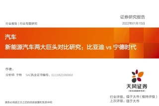 新能源汽车两大巨头对比研究：比亚迪vs宁德时代