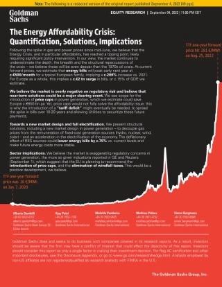 欧洲能源负担能力危机：量化、解决方案和影响（英）-高盛
