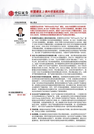 欧盟建议上调光伏装机目标