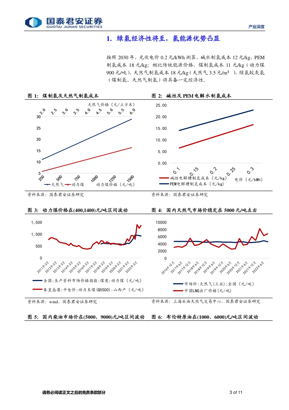 氢能专题系列报告(三)：从制氢成本和氢气供求结构看氢市场潜力-国泰君安_第3页