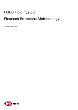 汇丰控股融资碳核算方法论（英文）---汇丰银行