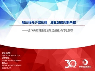 油轮行业全球供应链重构油轮造船重点问题解答：船达峰先于碳达峰，油轮超级周期来临-申万宏源