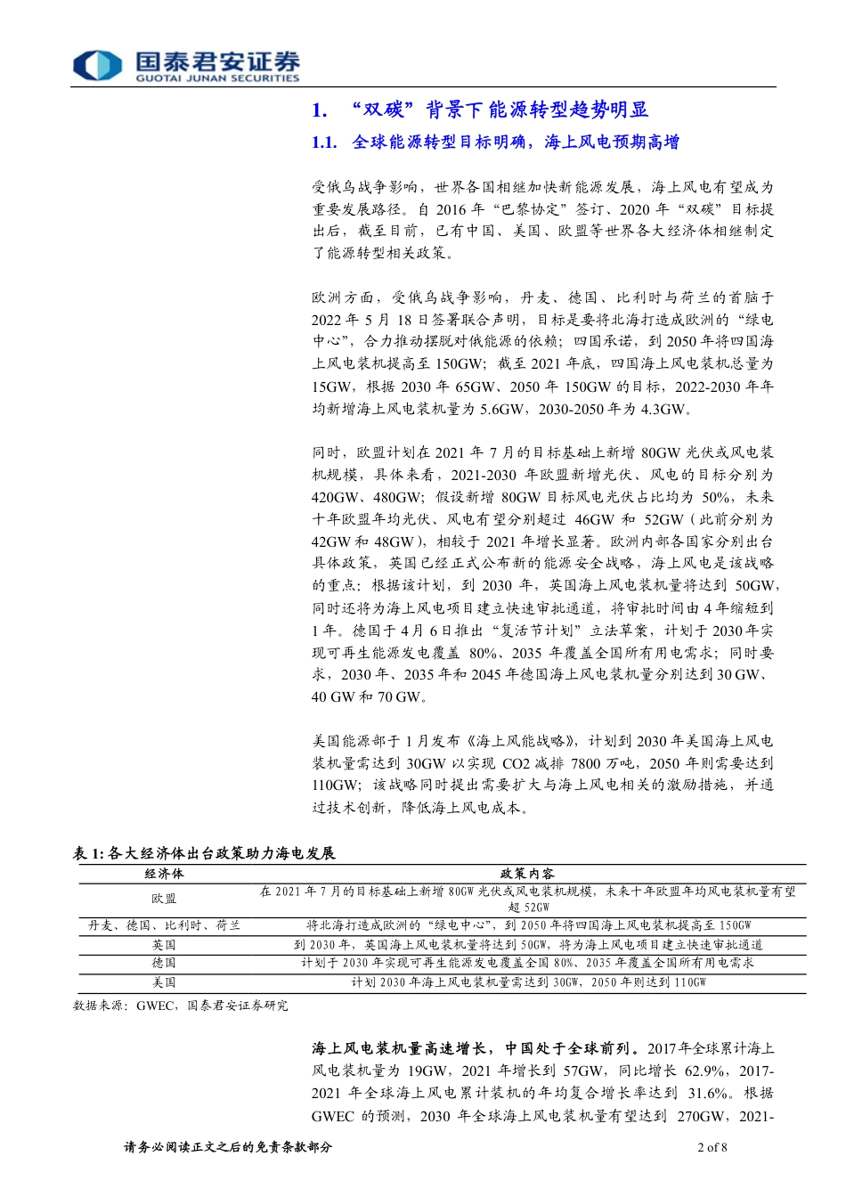 海上风电系列3：“省补”接力“国补”，助推平价上网-国泰君安_第2页