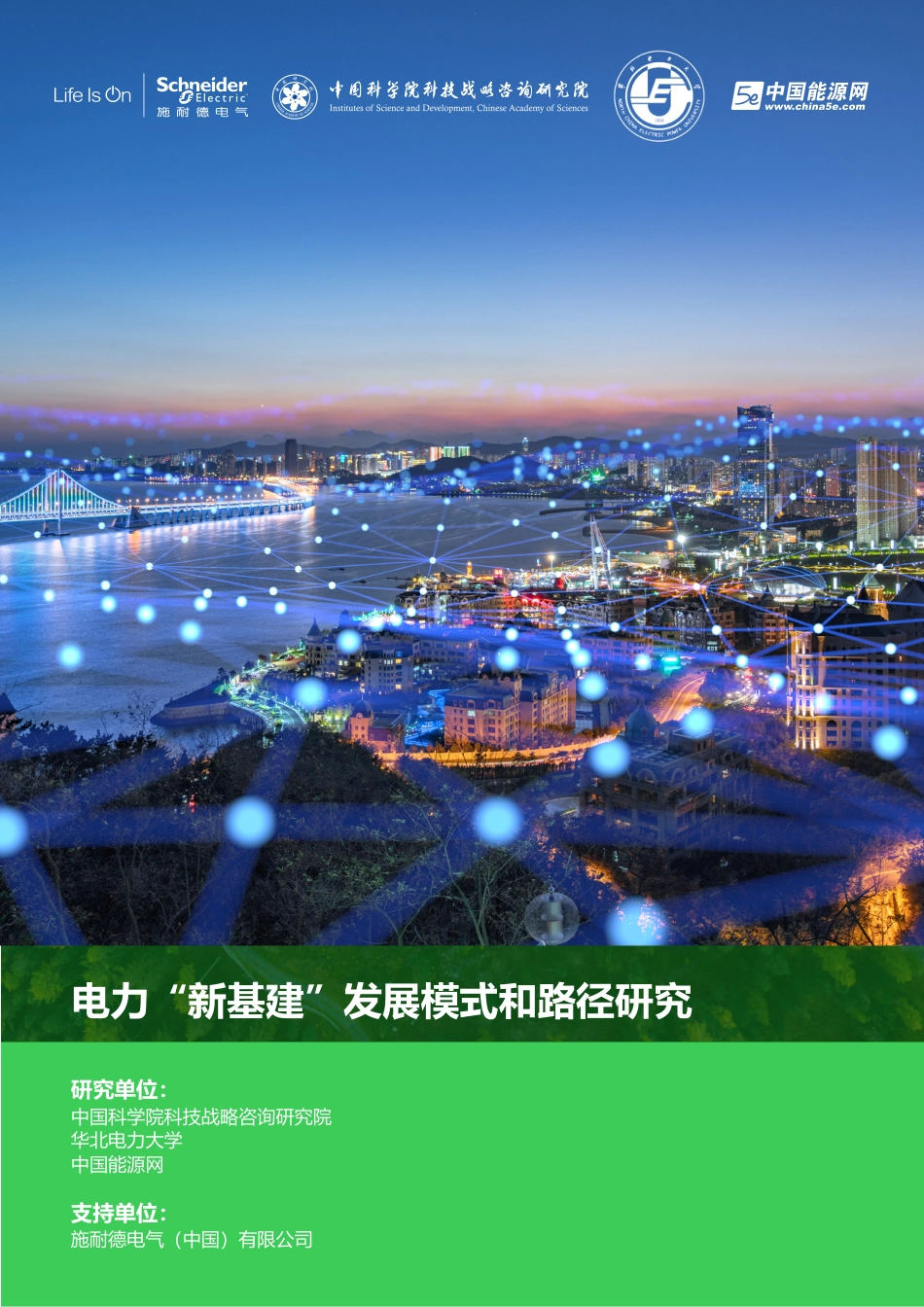 电力“新基建”发展模式和路径研究-施耐德x中科院_第1页