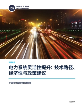 电力系统灵活性提升：技术路径、经济性与政策建议-中国电力圆桌会议