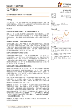 电力辅助服务市场的成本与收益分析